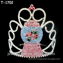 Wholesale crystal cute snowman christmas pageant crowns